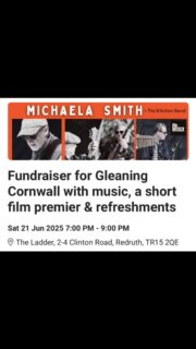 An exciting opportunity to meet the gleaning Cornwall team, and find out about all the great work we do within your local community. With beautifully crafted music from the talented Michaela Smith and the kitchen band, and the premiere of our latest gleaning short film. With @beatsandrootscafe next door for delicious food, what are you waiting for…. Ticket link in biog to support this amazing event and fantastic network #gleaning #supportingcommunity #music #foodsecurity #surplusfood #volunteering #foodpovertyawareness #cornwall #nutrition